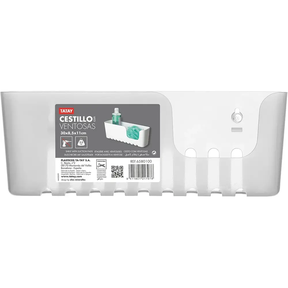 Tatay Standard Storage Basket, Large, White, One Size Polypropylene - 3019241 - Image 2