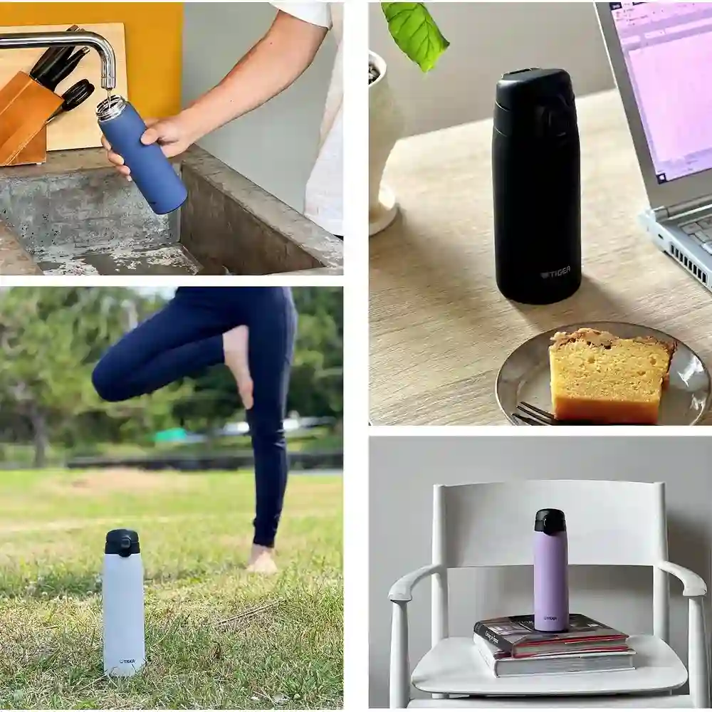 Tiger Bottle Vacuum Insulated Double Wall, Ultra Light, Certified Antibacterial LID Base And Coat, Lilac, Mct Stainless Steel 350ml - 3016880 - Image 6