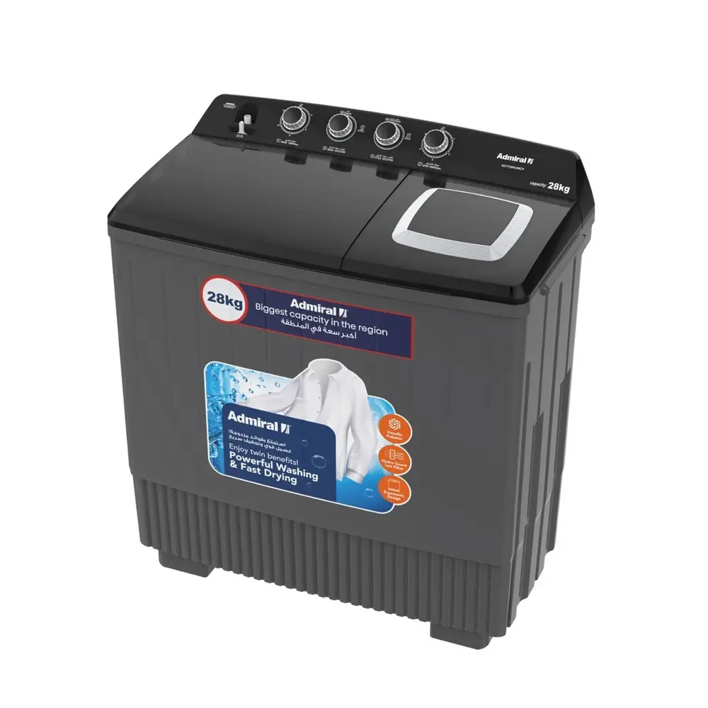 Admiral 28Kg Twin Tub Washer, Grey - ADTT28KUWCP