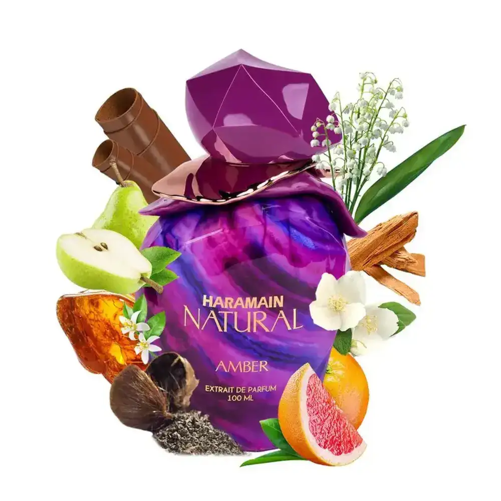 Al Haramain Natural Amber Extrait de Parfum 100 ml for Unisex - Floral Oriental Fragrance - AHP1470 - Image 2