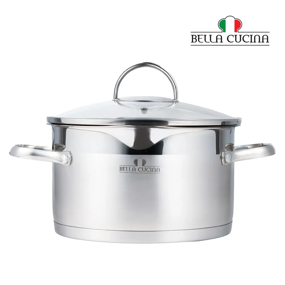 Bella Cucina 18-10 Grade Stainless Steel Casserole, Induction Ready, 20 x 11.5 cm - BC-2160