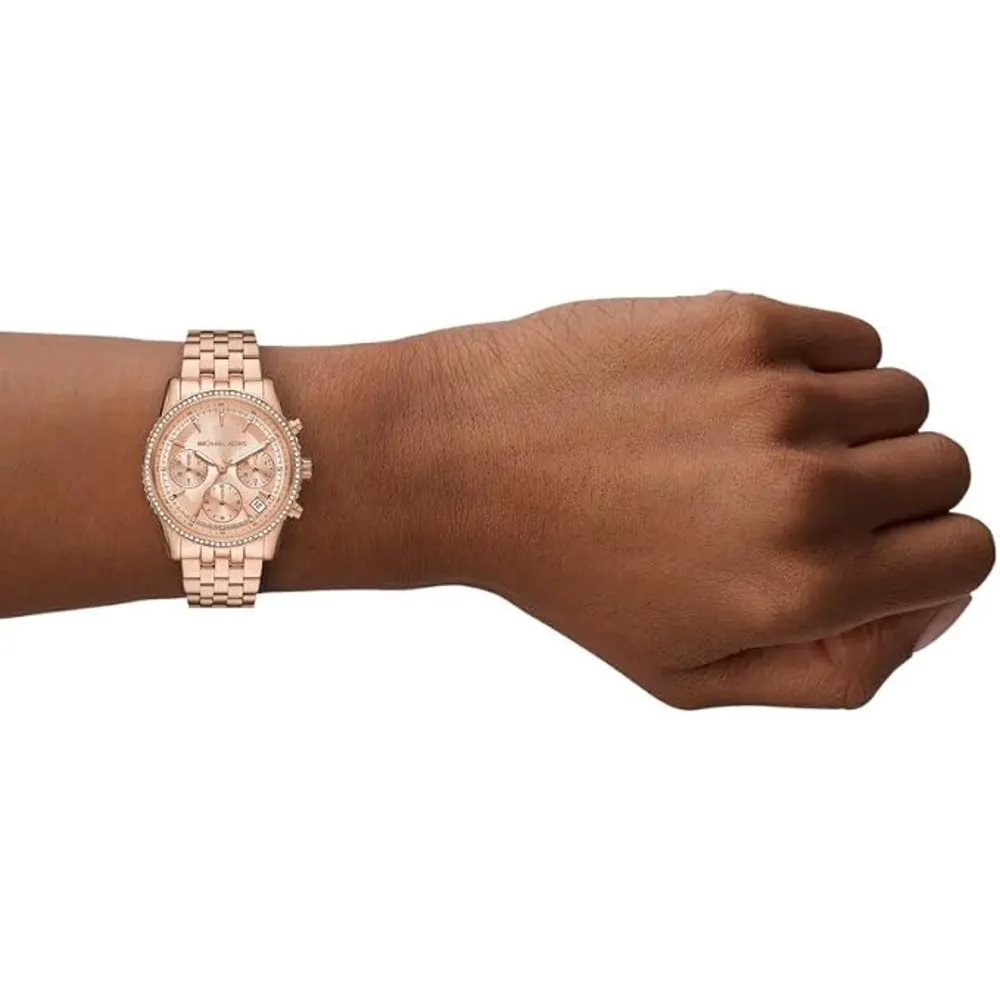 Michael Kors Mini Bryant Womens Chronograph Watch, Rose Gold Tone Stainless Steel Bracelet, Rose Gold Dial, 35 mm Round Case, Quartz Movement, Mineral Glass, 50M Water Resistant - MK7531 - Image 2