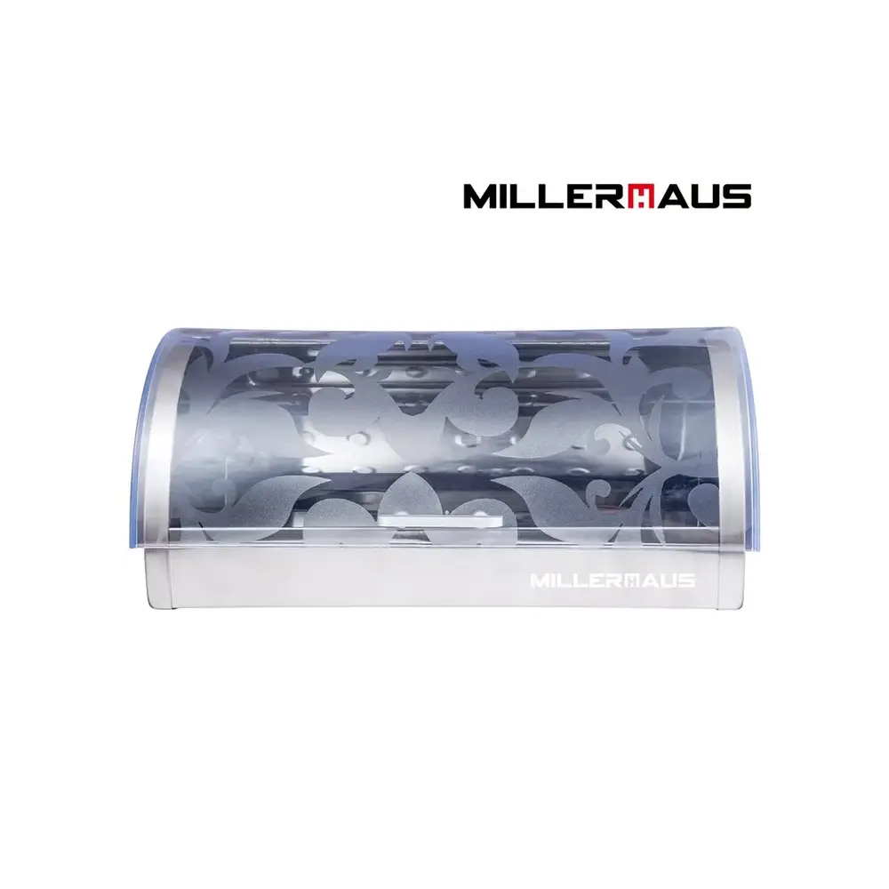Millerhaus Stainless Steel Bread Box, Matte Silver, 19.5 cm - MH-4910