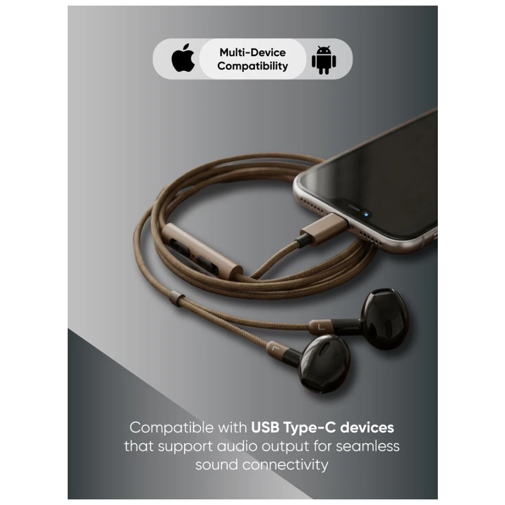MYX BassX USB-C Wired Stereo Earphones - Ergonomic In-Ear Design - HD Sound with Deep Bass - White - BASSX TP-01W - Image 4