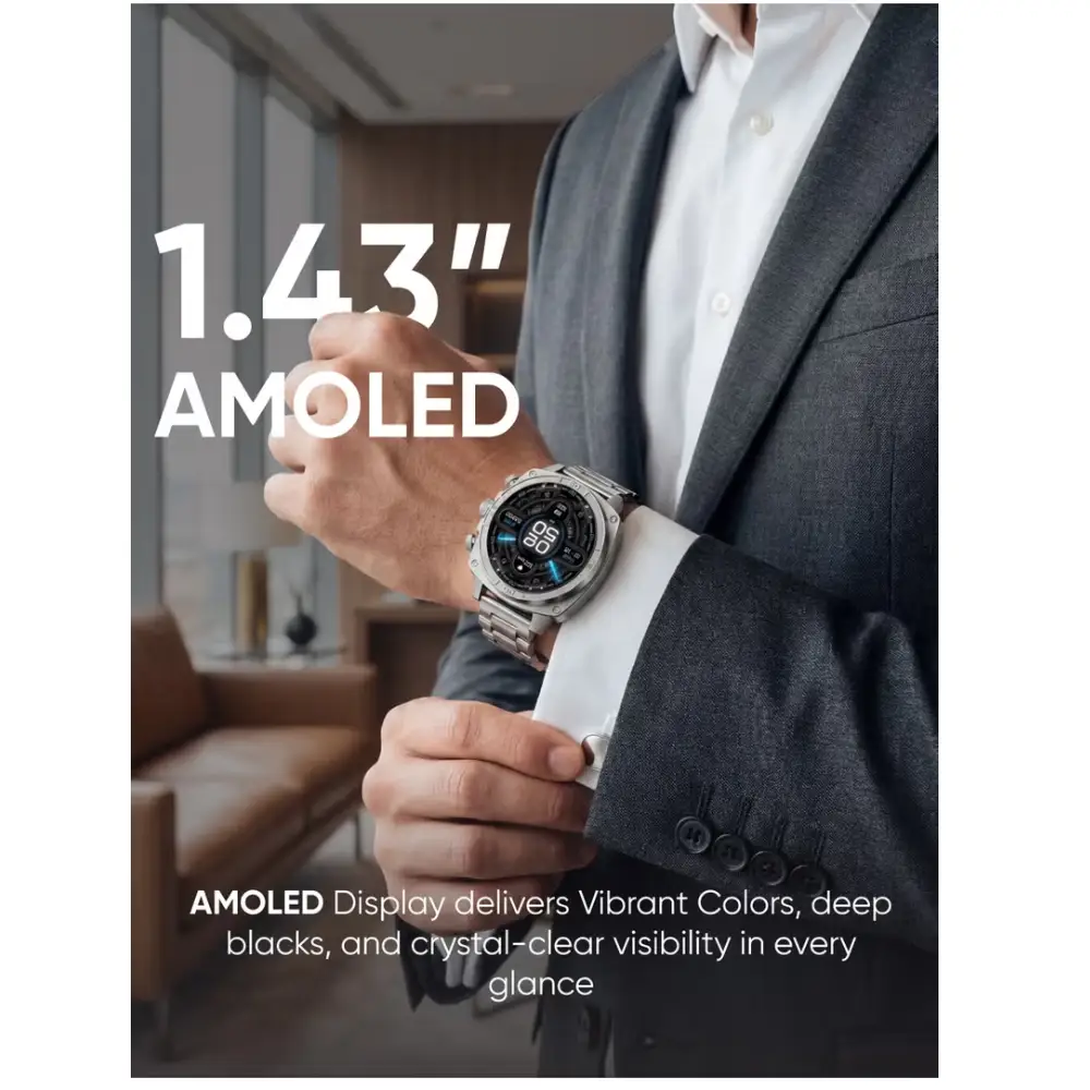 MYX PRO Strive Smartwatch, 1.43 Inch Super AMOLED, Bluetooth Calling, 100+ Sports Modes, IP68 - STRIVE MT68 - Image 3