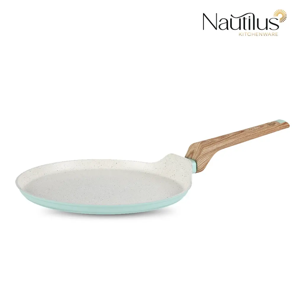 Nautilus Forged Aluminium Crepe Pan, Light Teal, Low Rim, 24 cm - RNGT-10569