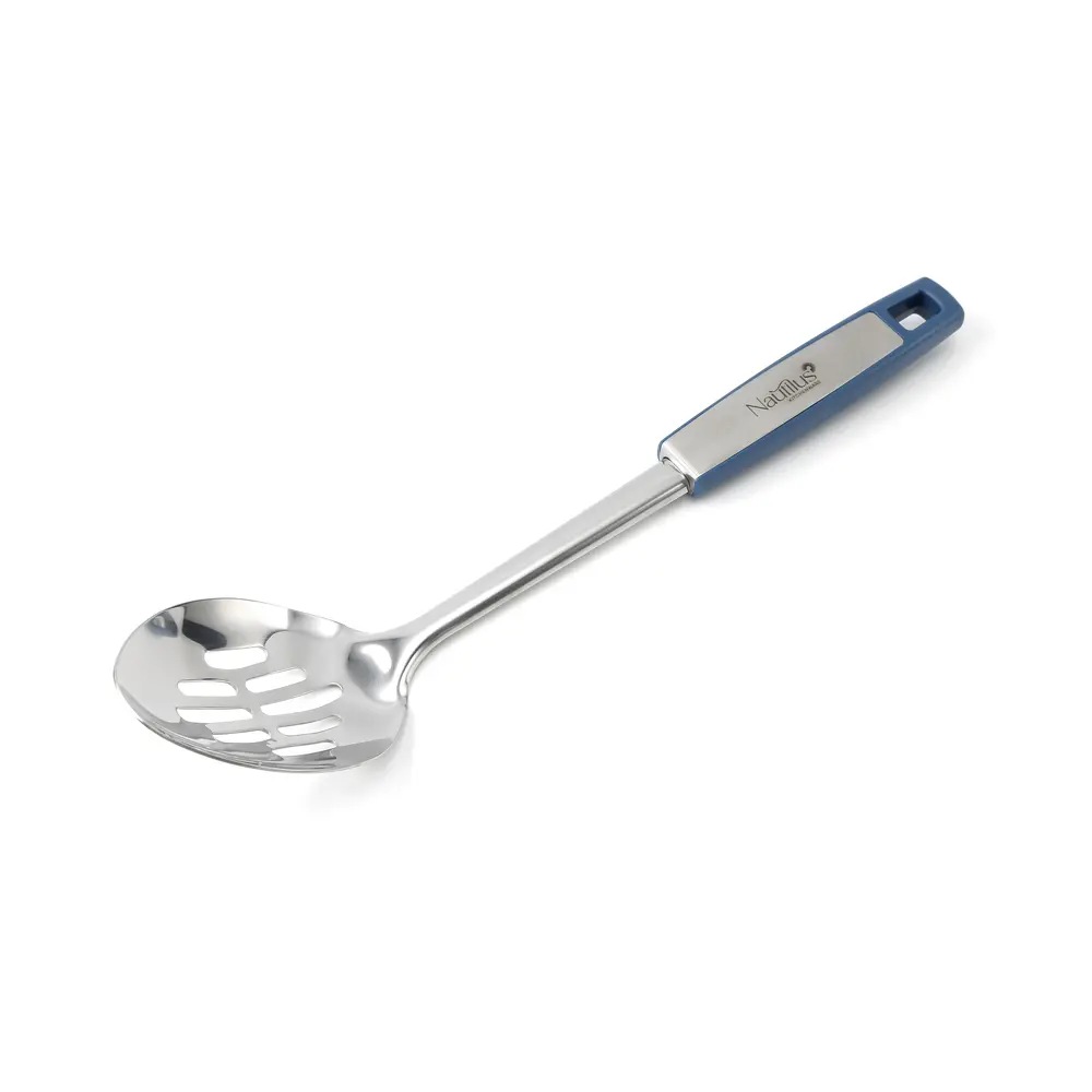 Nautilus Silicone Slotted Spoon, Blue - RNGT-9043