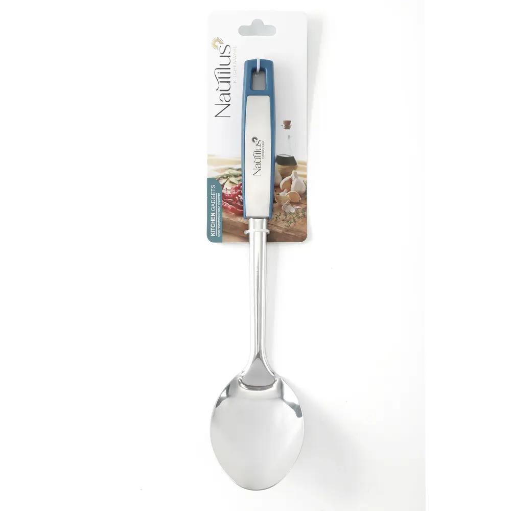 Nautilus Silicone Solid Serving Spoon, Blue - RNGT-9042 - Image 2