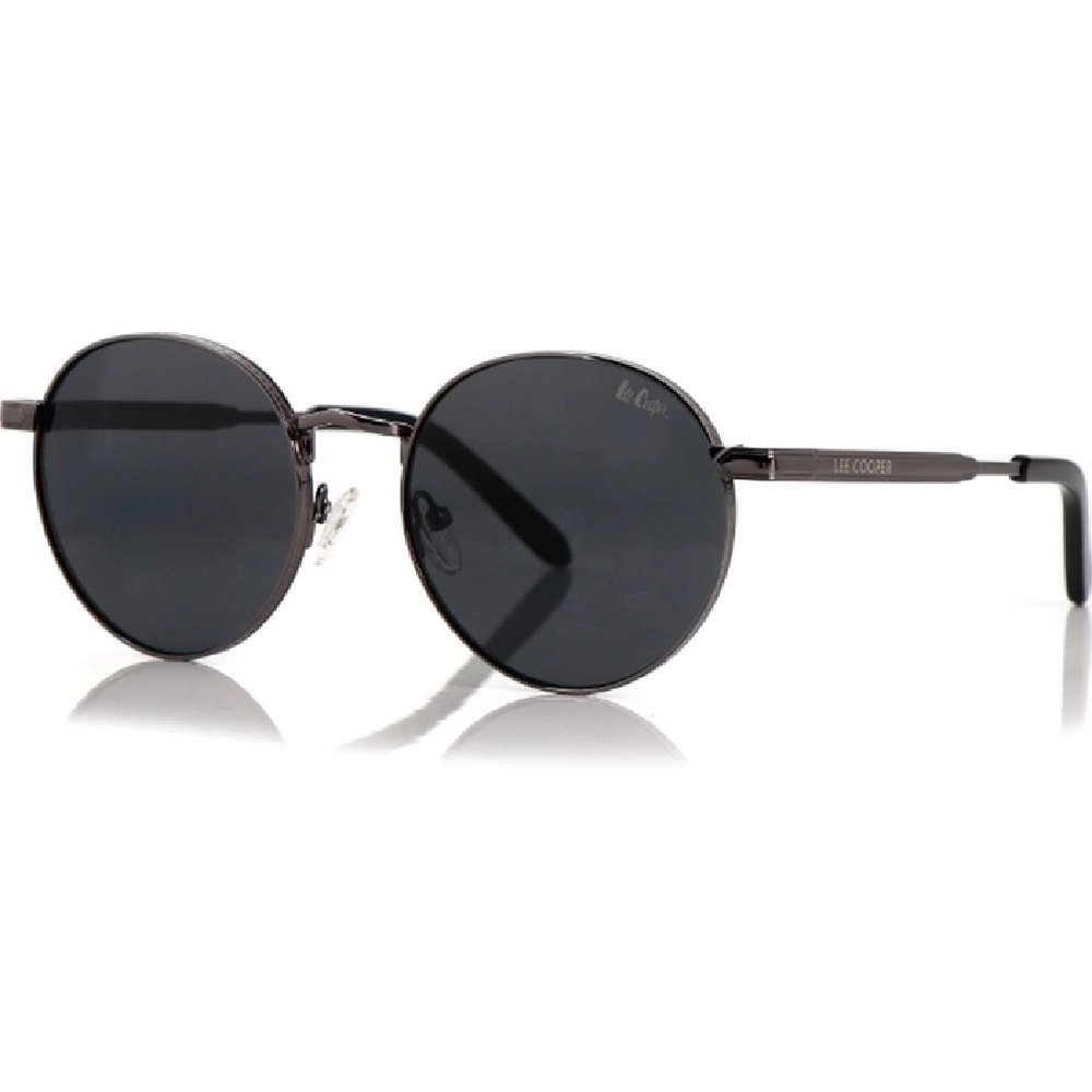 Lee Cooper Women's Polarized Round Sunglasses, Grey Glass Lenses, Gun Metal Full-Rim Frame, 54-20-145 mm - LCW10244C3