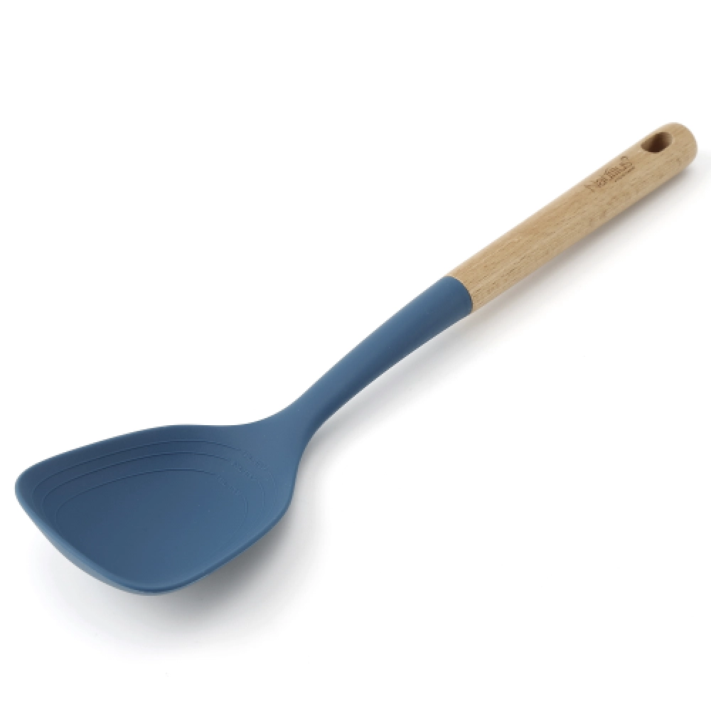 Nautilus Silicone Cooking Spoon Blue - Solid Spoon for Stirring and Serving, Durable and Lightweight - RNGT-9030 - Image 2