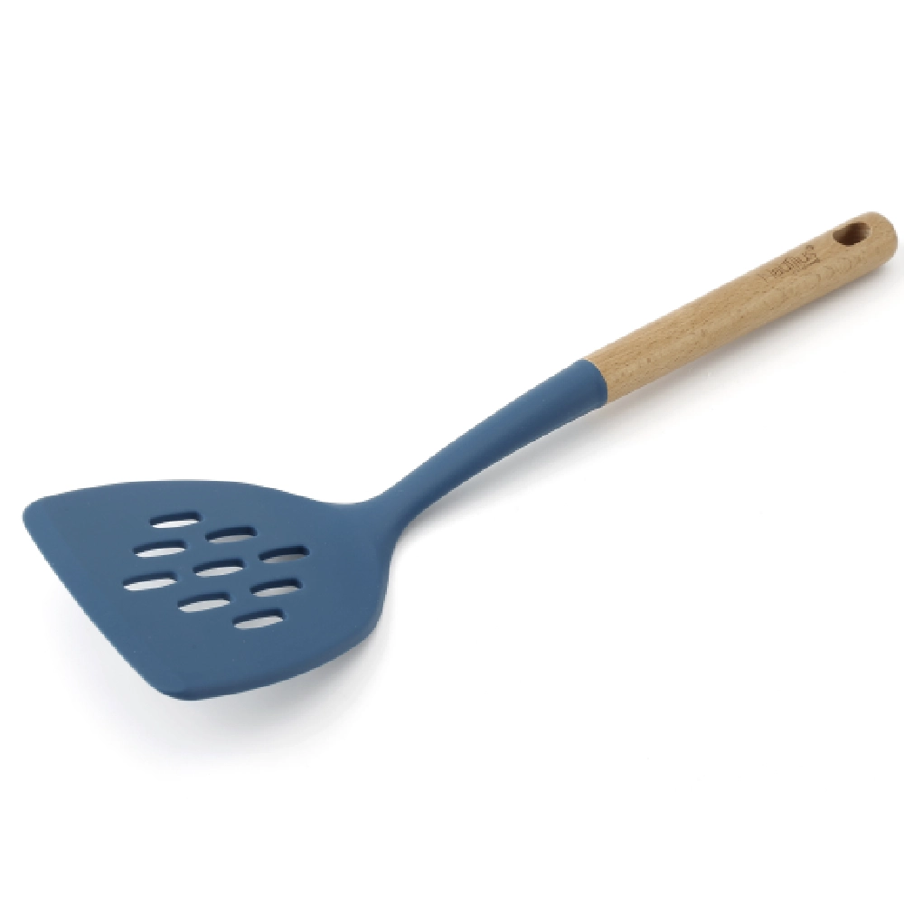 Nautilus Silicone Slotted Turner Blue - Durable Everyday Kitchen Spatula, Drains Liquids and Oils - RNGT-9028 - Image 2