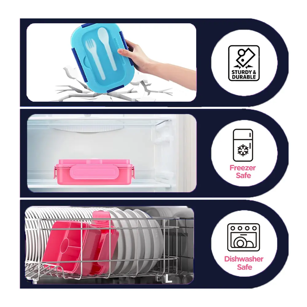 Star Babies 5 Compartment Lunch Box, Lunch Bag & Stainless Steel Water Bottle Set, Football, 3 Pcs - VD-0762221496047 - Image 3