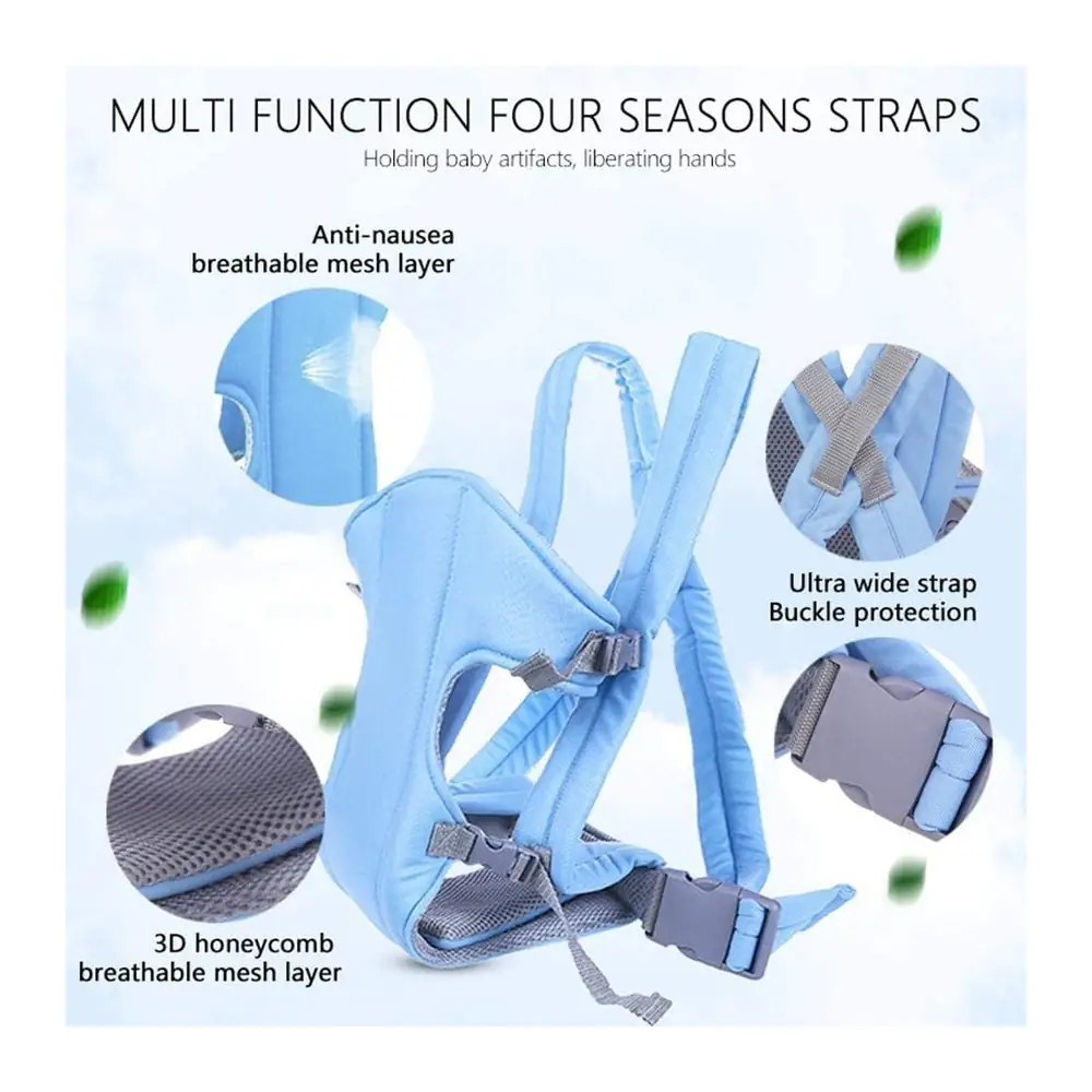 Star Babies Adjustable Infant Baby Carrier, Light Blue, 18 x 20 x 29 cm, Ergonomic Support for Baby, Parent Comfort First - VD-0632138595174 - Image 3