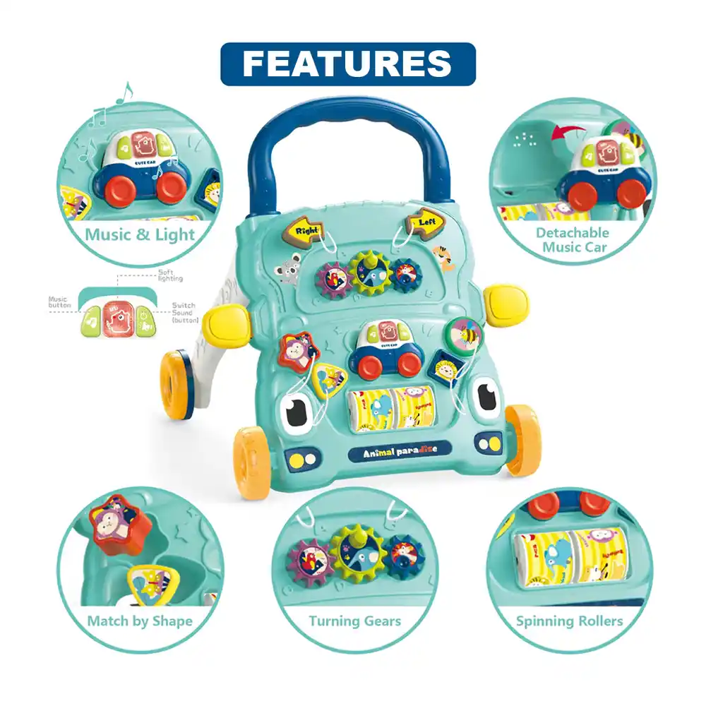 Star Babies Baby Activity Walker, Blue, Supports Early Walking & Development, Interactive Activity Center - VD-0666945121646 - Image 2