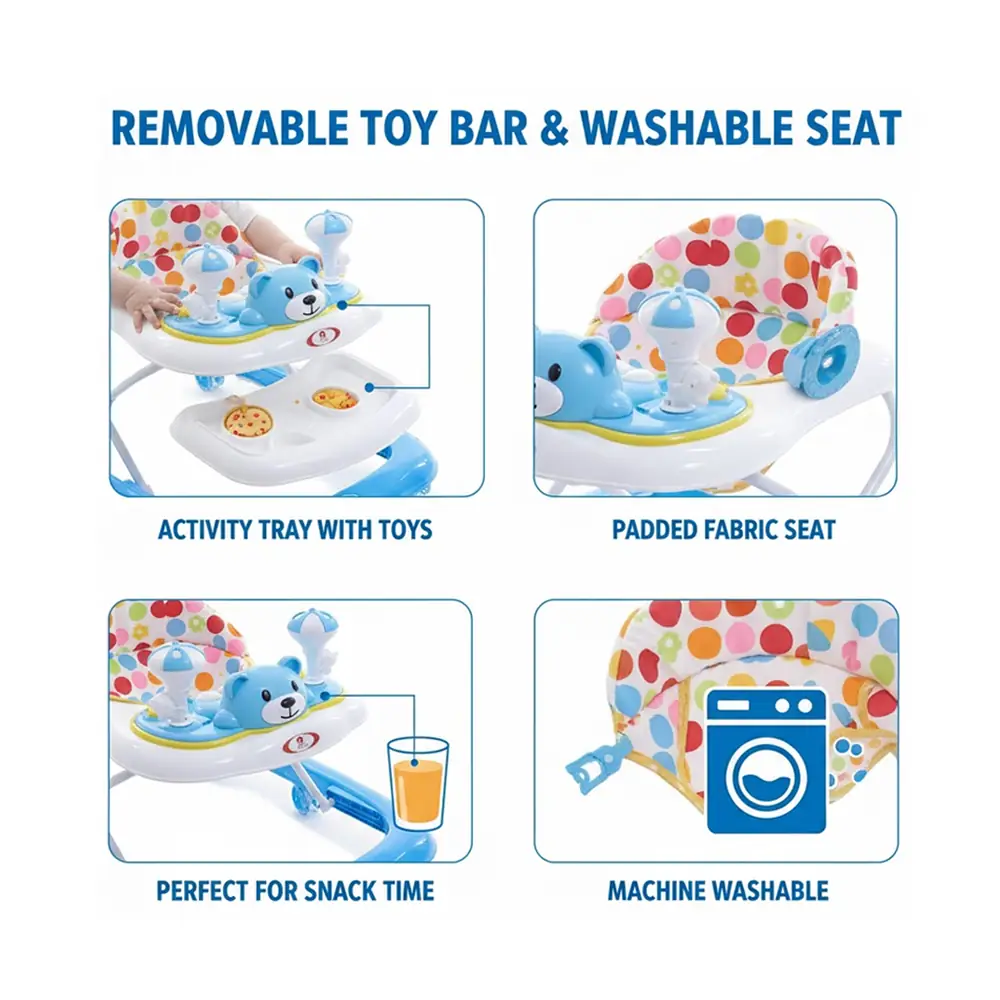 Star Babies Baby Walker With Wheels, Blue - VD-0642135160343 - Image 3