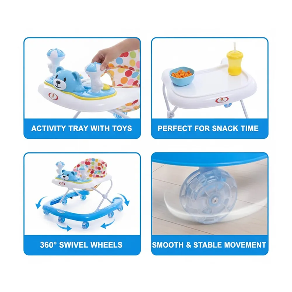 Star Babies Baby Walker With Wheels, Blue - VD-0642135160343 - Image 4