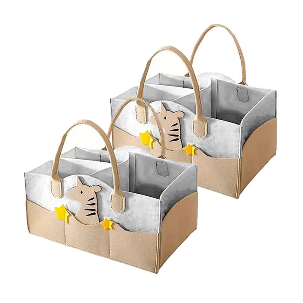 Star Babies Caddy Diaper Bag Organizer, Zebra, Khaki, Pack Of 2 - VD-0762221492353