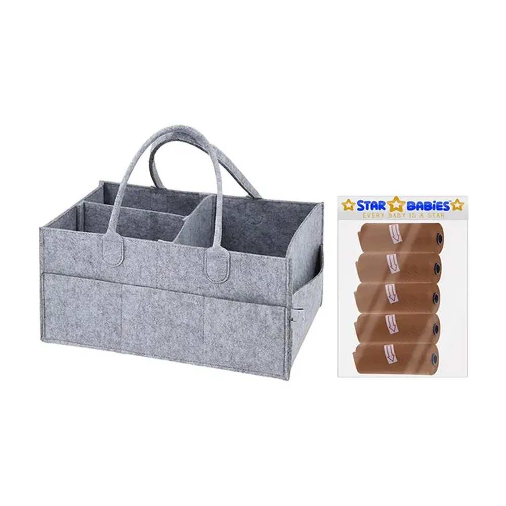 Star Babies Caddy Diaper Bag with Scented Bag, 5pcs, Color May Vary - VD-0791126734626