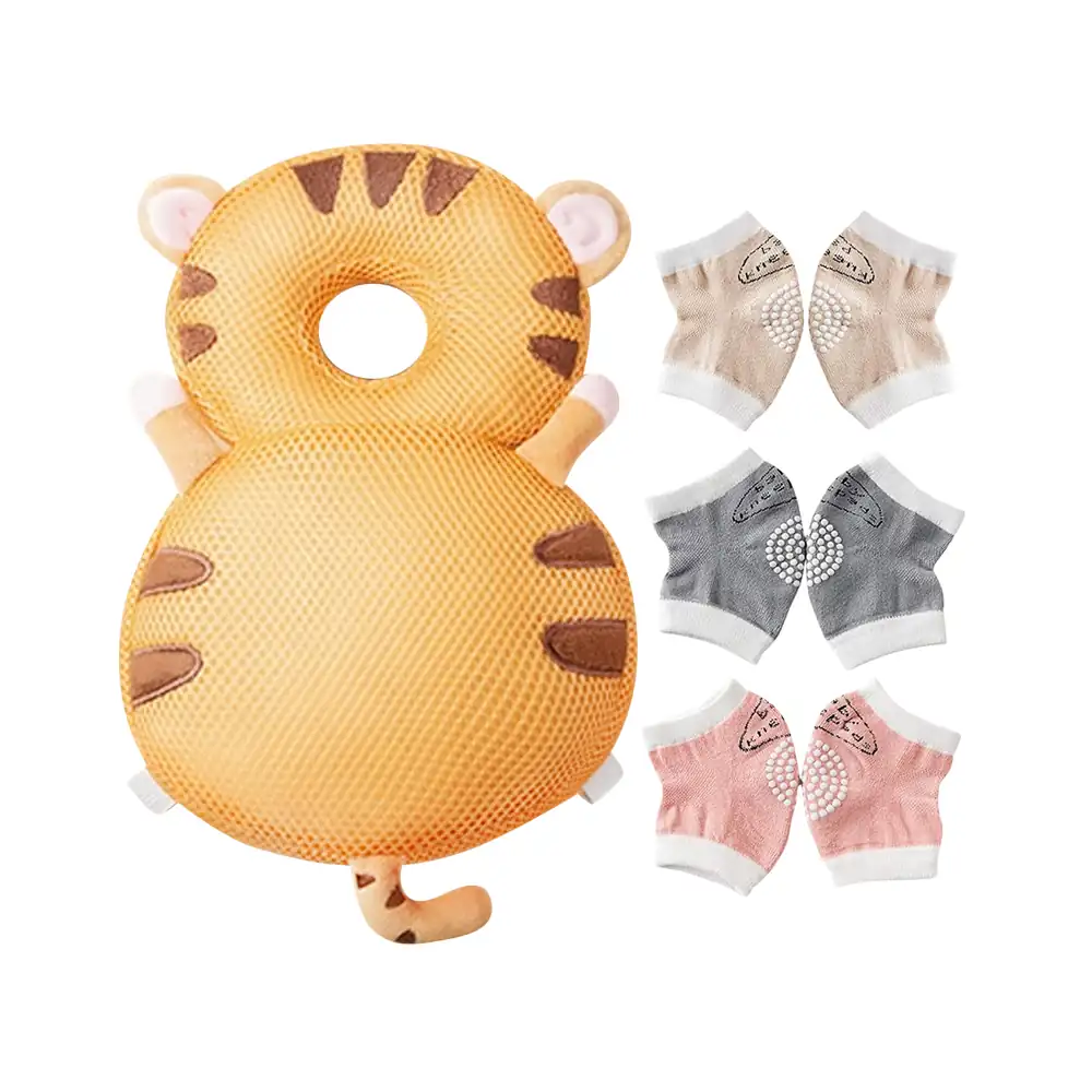 Star Babies Combo (Baby Head Support, Knee Pad 3Pair), Assorted - VD-0670724643601