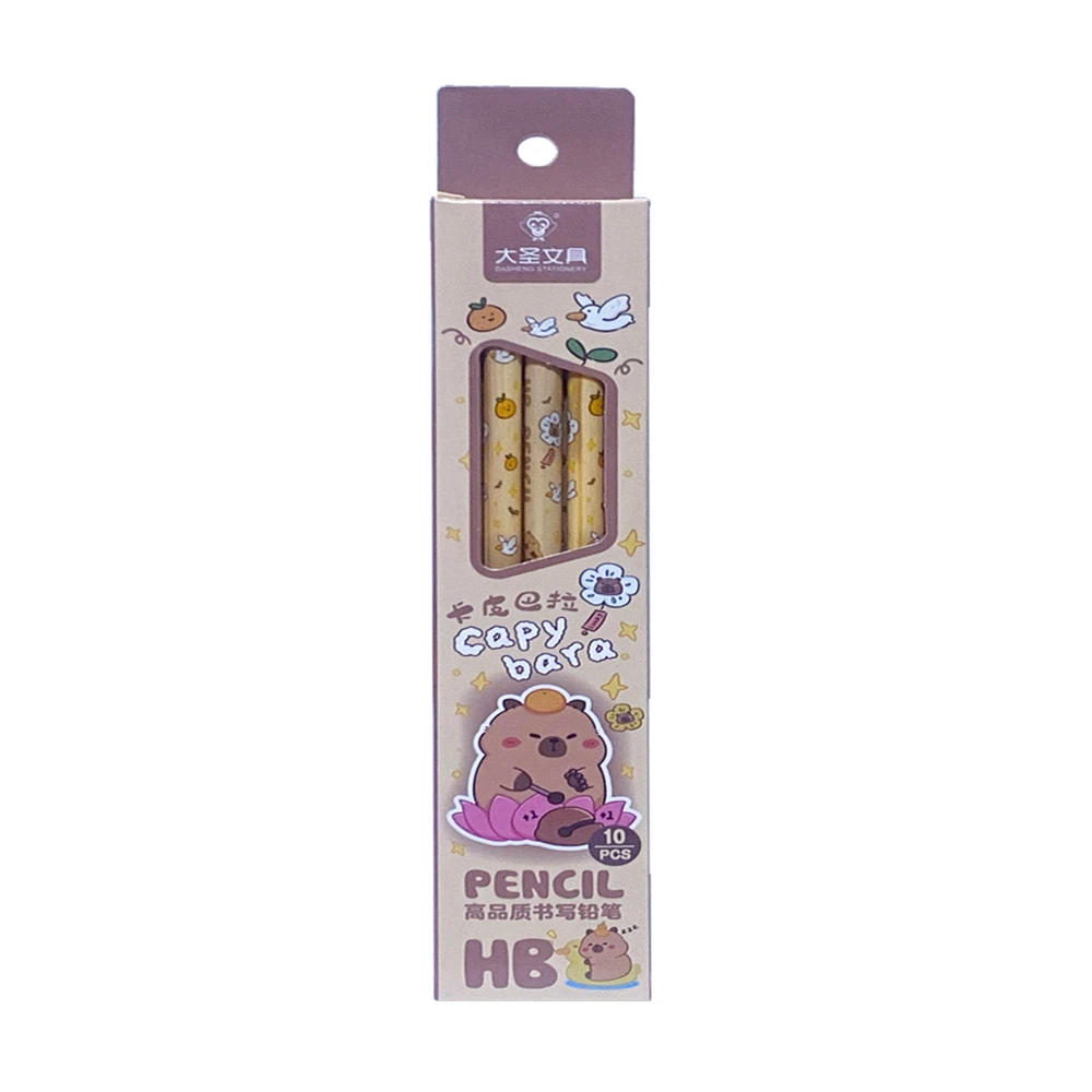 Star Babies Cute Cartoon Patterned Student Pencils, 10 Pcs, Smooth & Bold HB Lead, Comfy Grip for Tiny Hands - VD-0666945123053