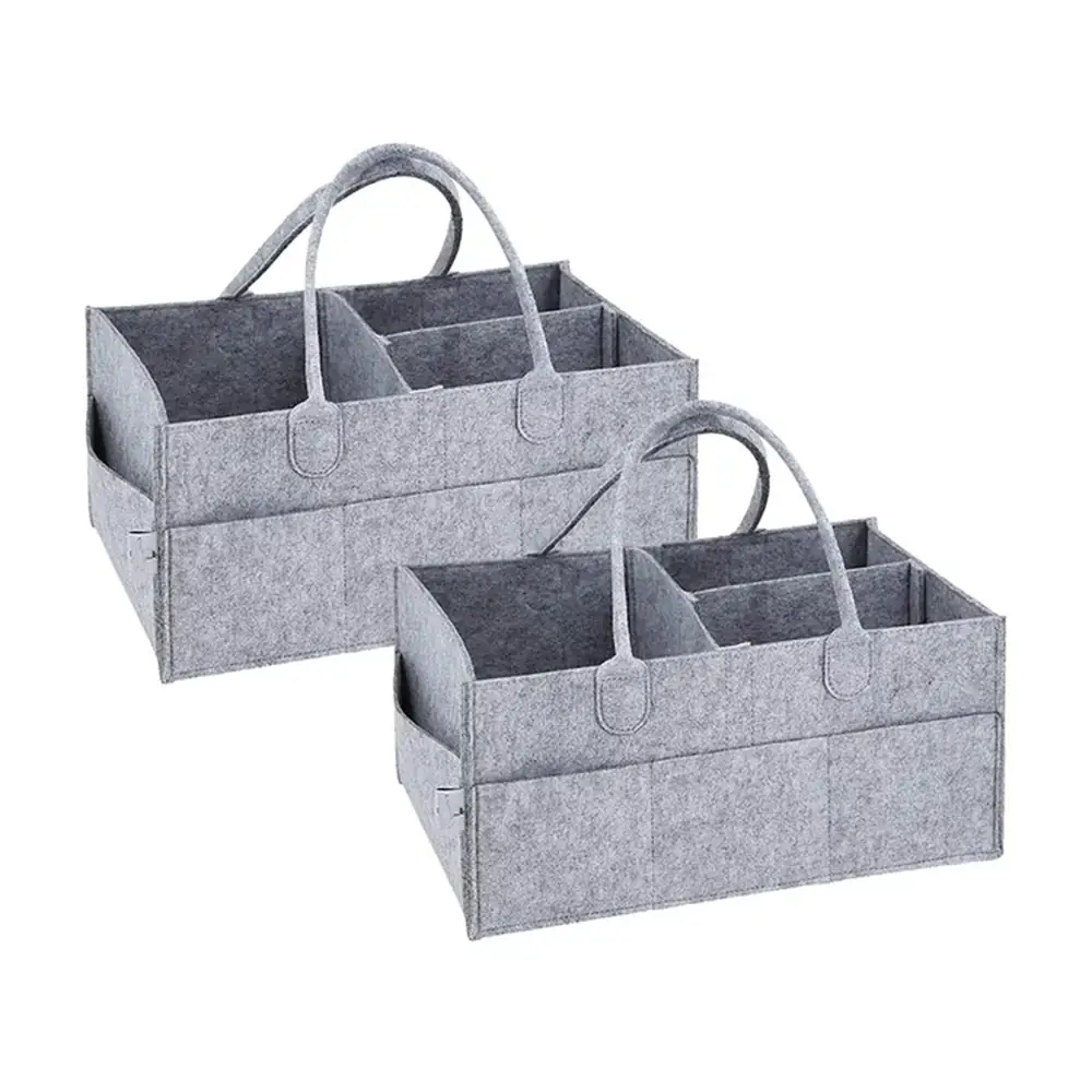Star Babies Diaper Caddy Organizer Pack Of 2, Grey - VD-0799793651796