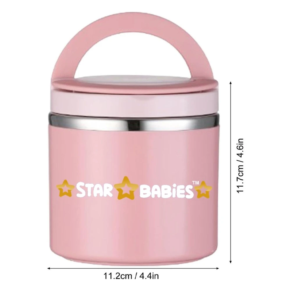 Star Babies Girls Lunch Set, 5pcs Pink, Thermal Insulation, Spacious & Secure Lunch Box - VD-0795276696568 - Image 2