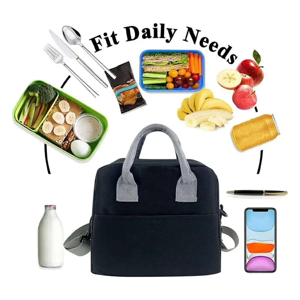 Star Babies Insulated Lunch Bag With Organic Lunch Box & Cutlery Set, Black, 5 Pcs, Thermal Insulation - VD-0795276696193 - Image 4