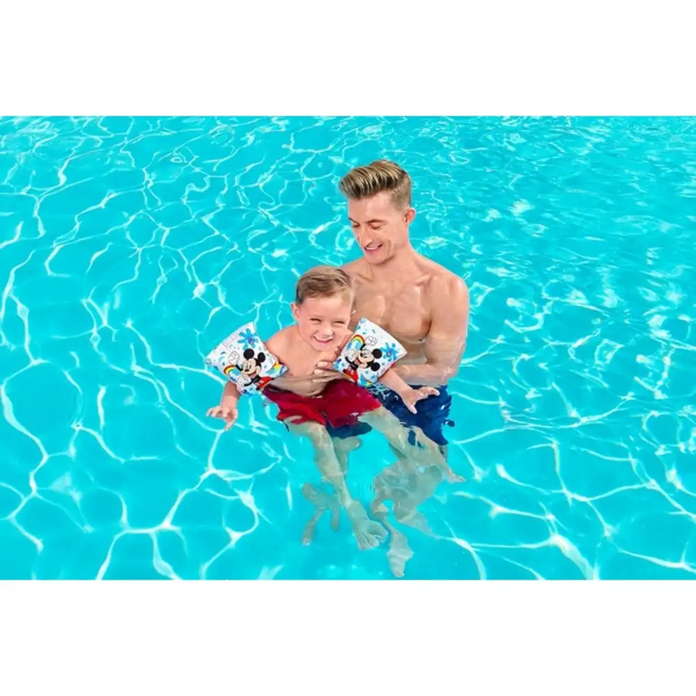 Bestway Disney Junior Mickey & Friends Armbands 23cm x 15cm, Inflatable PVC Swim Arm Floats for Kids, Character Swimming Aid for Pool & Beach, Multicolour - 91002 - Image 2