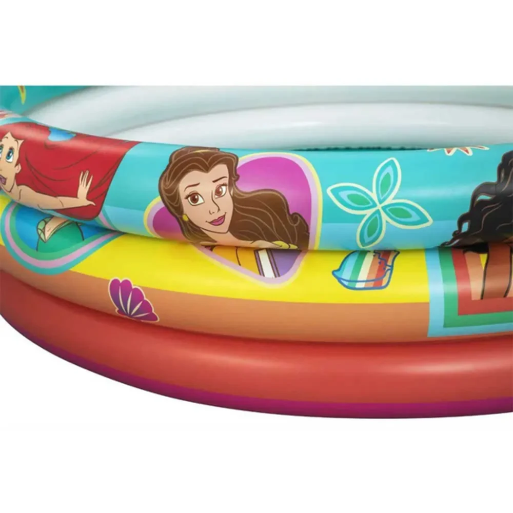 Bestway Disney Princess Play Pool 1.22m x H30cm, Inflatable 3-Ring Kids Paddling Pool, Character Garden Pool for Summer Water Play, Multicolour - 91099 - Image 5
