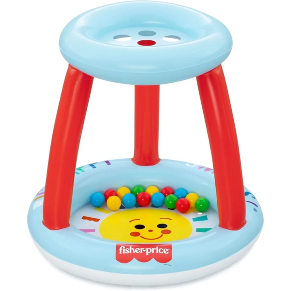 Bestway Fisher-Price Lil Sunshine Ball Pit 89cm x 89cm x 84cm, Inflatable Toddler Ball Pit, Kids Indoor & Outdoor Play Pen, Multicolour - 93541
