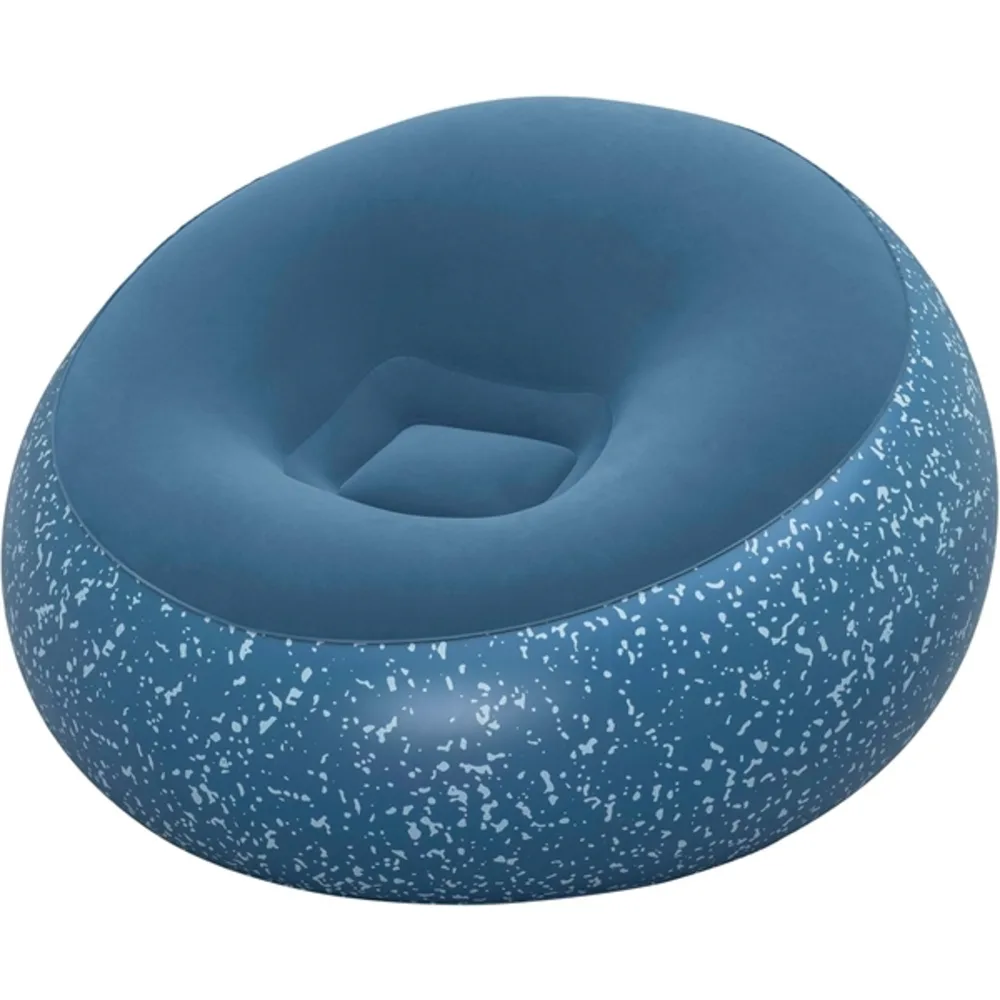 Bestway Inflate-A-Chair Air Chair 1.12m x 1.12m x 66cm, Inflatable Lounge Chair, Blow-Up Seat for Living Room & Gaming, Blue - 75154