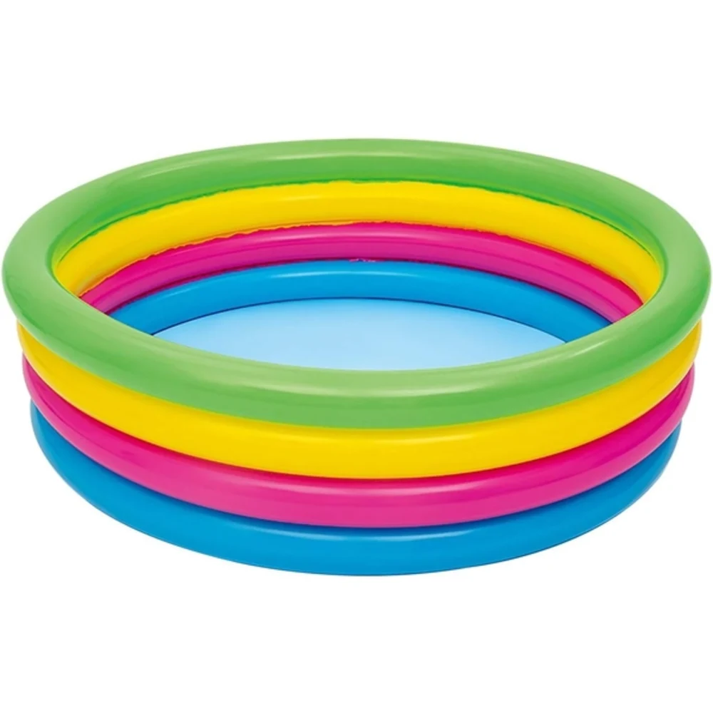 Bestway Swim Squad Play Pool 1.57m x H46cm, Inflatable Kids Paddling Pool, Garden Family Pool for Summer Water Play, Multicolour - 51117