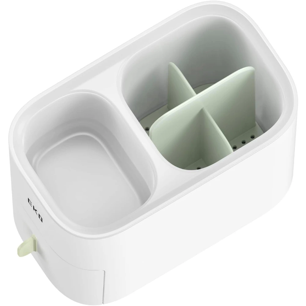 EKO Compact Bathroom Storage Drawer Caddy, 9.5 x 17 x 12 cm Plastic Organiser for Toiletries, Makeup, Jewellery & Desk Supplies, White - EK6121P-WH - Image 3