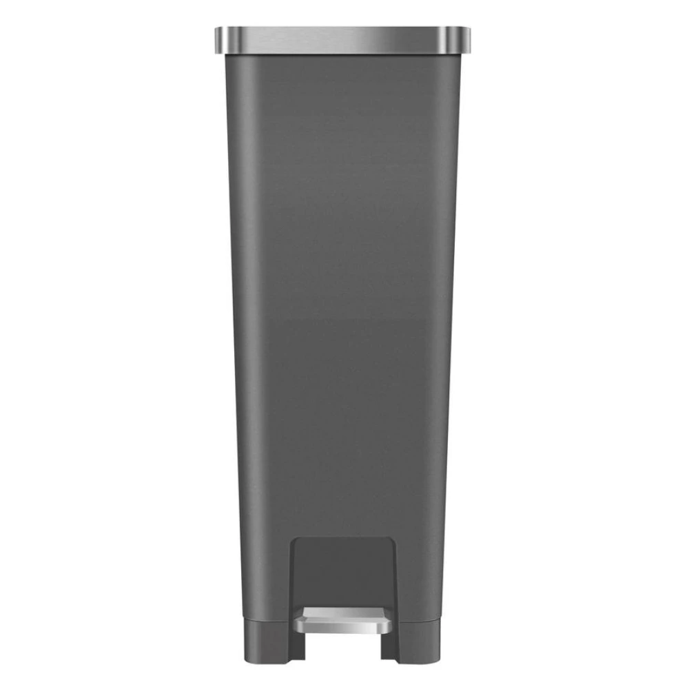 EKO Hana Slim 45L Pedal Bin, Narrow Plastic Waste Bin, Space-Saving Design, Hands-Free Lid, Bathroom, Bedroom & Office Trash Can, Grey - EK6377-45L-GR - Image 3
