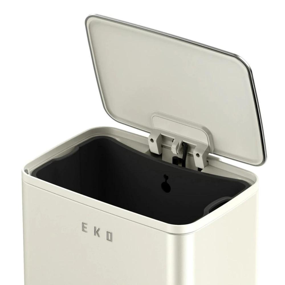 EKO Marina 11L Step Bin, Vanilla Stainless Steel Pedal Bin, Soft-Close Lid, Compact Bathroom & Bedroom Bin, Hands-Free Waste Bin, Cream - EK9161P-11L-VNS - Image 5