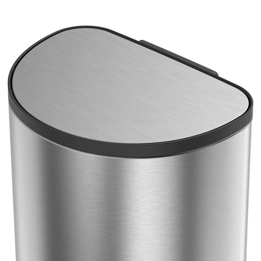 EKO Shell 12L Semi-Round Step Bin, Stainless Steel Pedal Bin, Soft-Close Lid, Fingerprint-Resistant Finish, Bathroom & Bedroom Bin, Silver - EK9231MMT-12L - Image 3