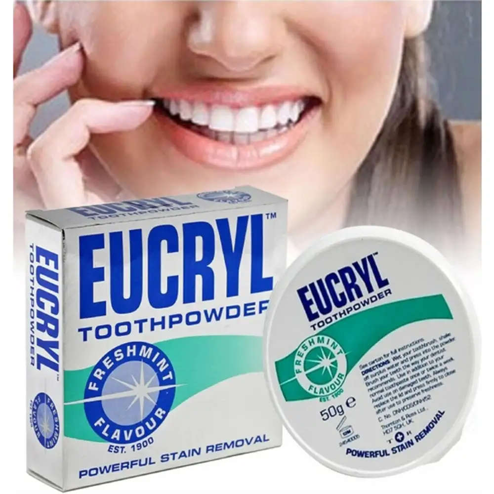 Eucryl Smokers Toothpowder Freshmint, Stain Removal Tooth Powder for Whiter Teeth & Fresh Breath, 2 x 50g - ECL-895612L2 - Image 4