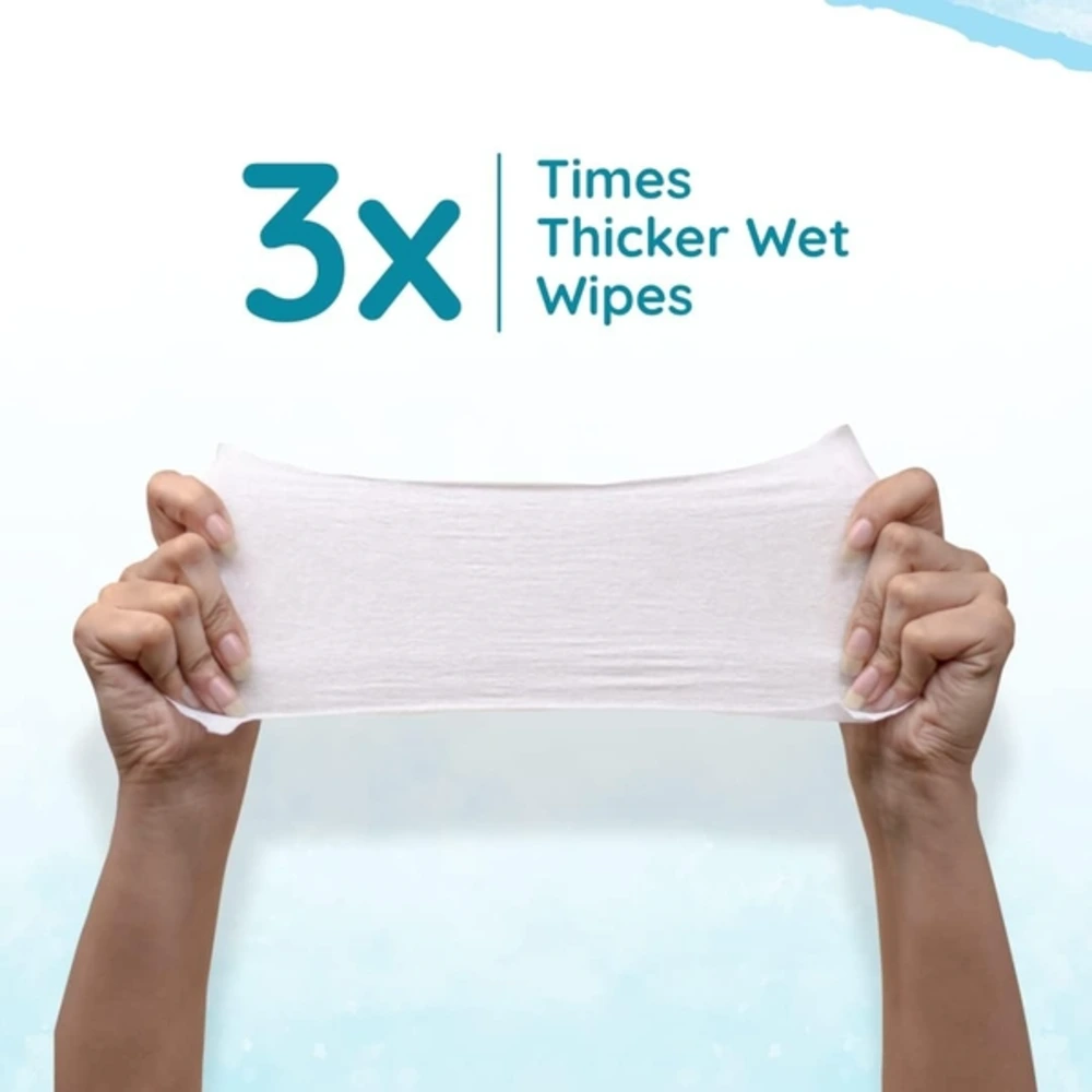 Mother Sparsh 99 Percent Pure Water Baby Wipes, Unscented, Plant-Made Super Thick Cloth, Gentle for Newborns, 72 Pcs x 2 Packs - MSH-149343L1 - Image 2