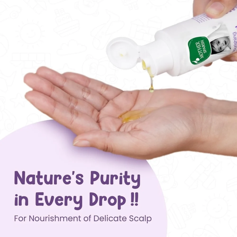 Mother Sparsh Nourishing Baby Hair Oil, Soothes & Nourishes Delicate Scalp, Ayurvedic Blend for Newborns, Paraben & Sulphate-Free, 100ml - MSH-090325L1 - Image 2