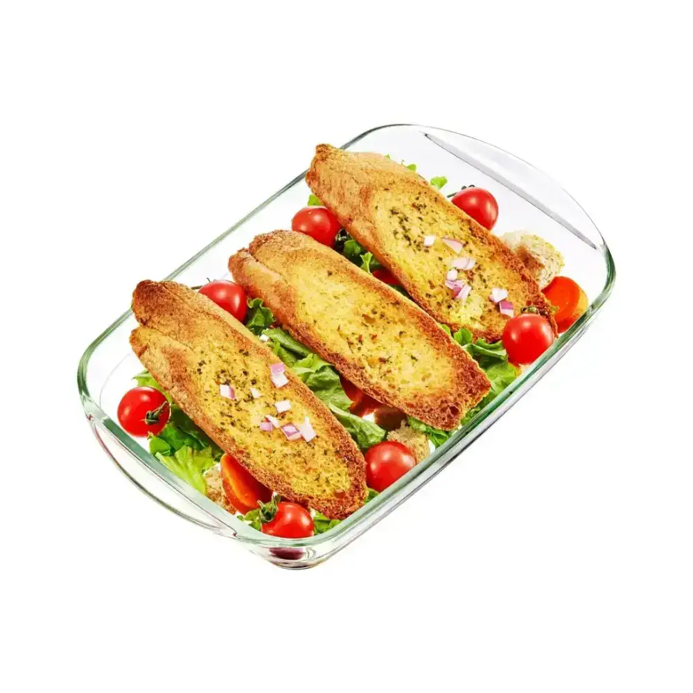 Neoflam Borosilicate Glass Baking Dish 2.0L, Rectangular Oven-Safe Casserole Dish, Heat-Resistant Bakeware for Lasagne, Roasting & Serving, Clear - GBKW-RT20 - Image 2