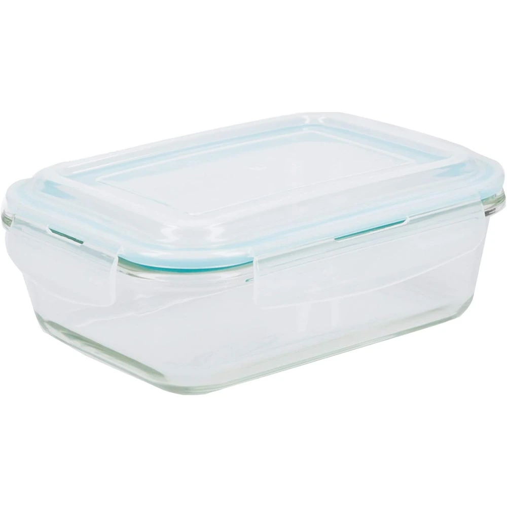 Neoflam CLOC Borosilicate Glass Food Storage Container 1L, Rectangular Airtight Lid, Microwave Safe Meal Prep Box, BPA-Free Lunch Box, Clear - CL-GR-Y100