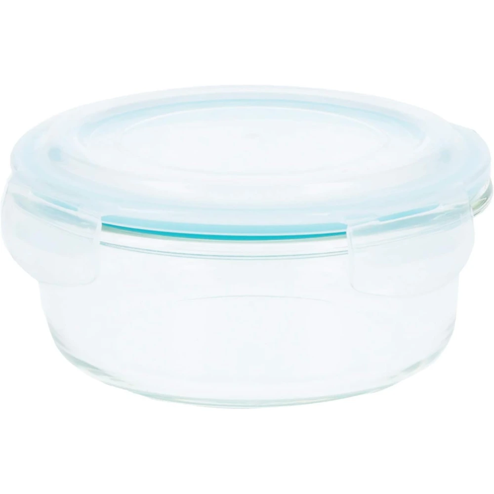 Neoflam CLOC Borosilicate Glass Food Storage Container 95L, Round Airtight Lid, Microwave Safe Meal Prep Box, BPA-Free Lunch Box, Clear - CL-GB-Y95