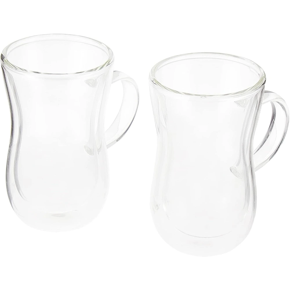 Neoflam Double Wall Glass Mugs Set of 2, 100ml Thermal Insulated Borosilicate Coffee & Tea Cups, Hand-Blown, for Espresso, Latte & Cappuccino, Clear - DTC7810 - Image 2