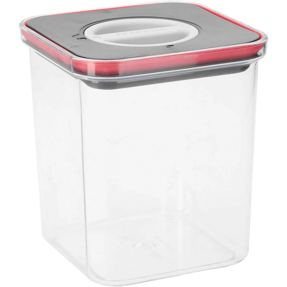 Neoflam Smart Seal Dry Food Storage Container 1.4L, Square Airtight Pantry Organiser, Stackable Cereal, Rice & Pasta Container, Clear - PS-QQ-S12