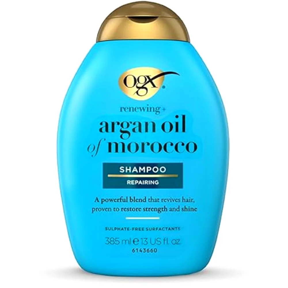 OGX Renewing+ Argan Oil of Morocco Shampoo, Hydrating Shampoo for Dry Hair, Paraben-Free, Sulfate-Free Surfactants, 385ml - OGX-976116L1