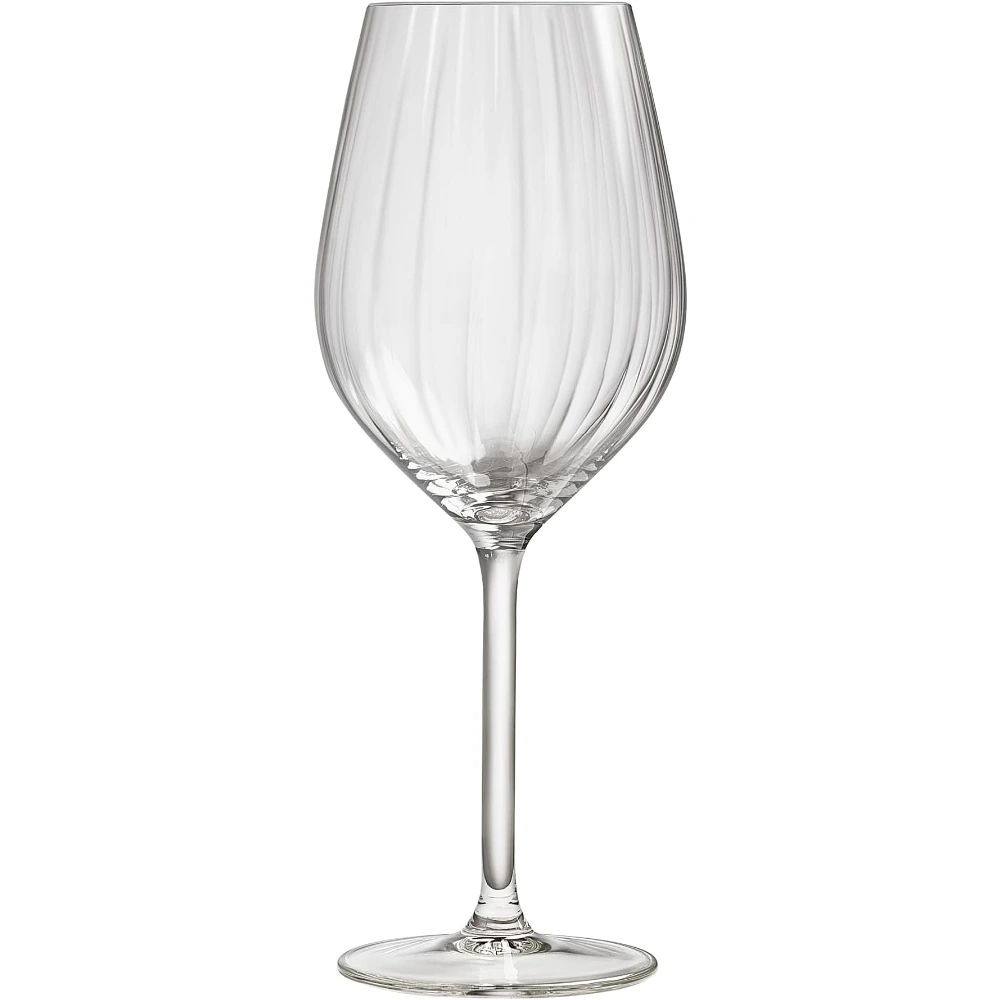 Royal Leerdam Plisse Red Wine Glass Set of 4, 500ml Ribbed Stemware, Fine Optical Lines, Elegant Stemmed Wine Glasses, Clear - 360202 - Image 2