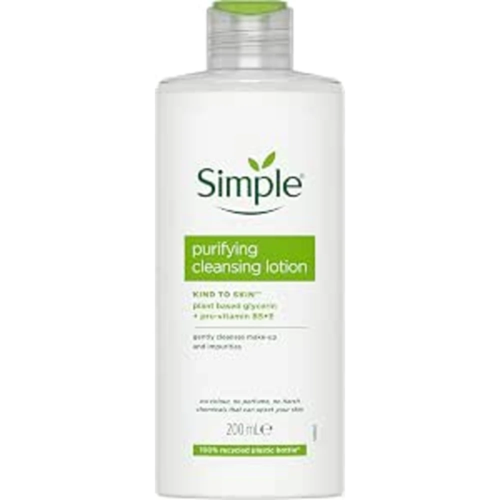 Simple Kind to Skin Purifying Cleansing Lotion for Sensitive Skin, Gentle Makeup Remover, Face Cleanser, 200ml - SIM-103849L1