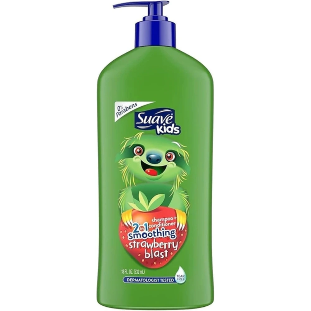 Suave Kids 2-in-1 Shampoo & Conditioner Strawberry, Smoothing Kids Hair Care with Pump, 18oz (532ml) - SUV-459510L2