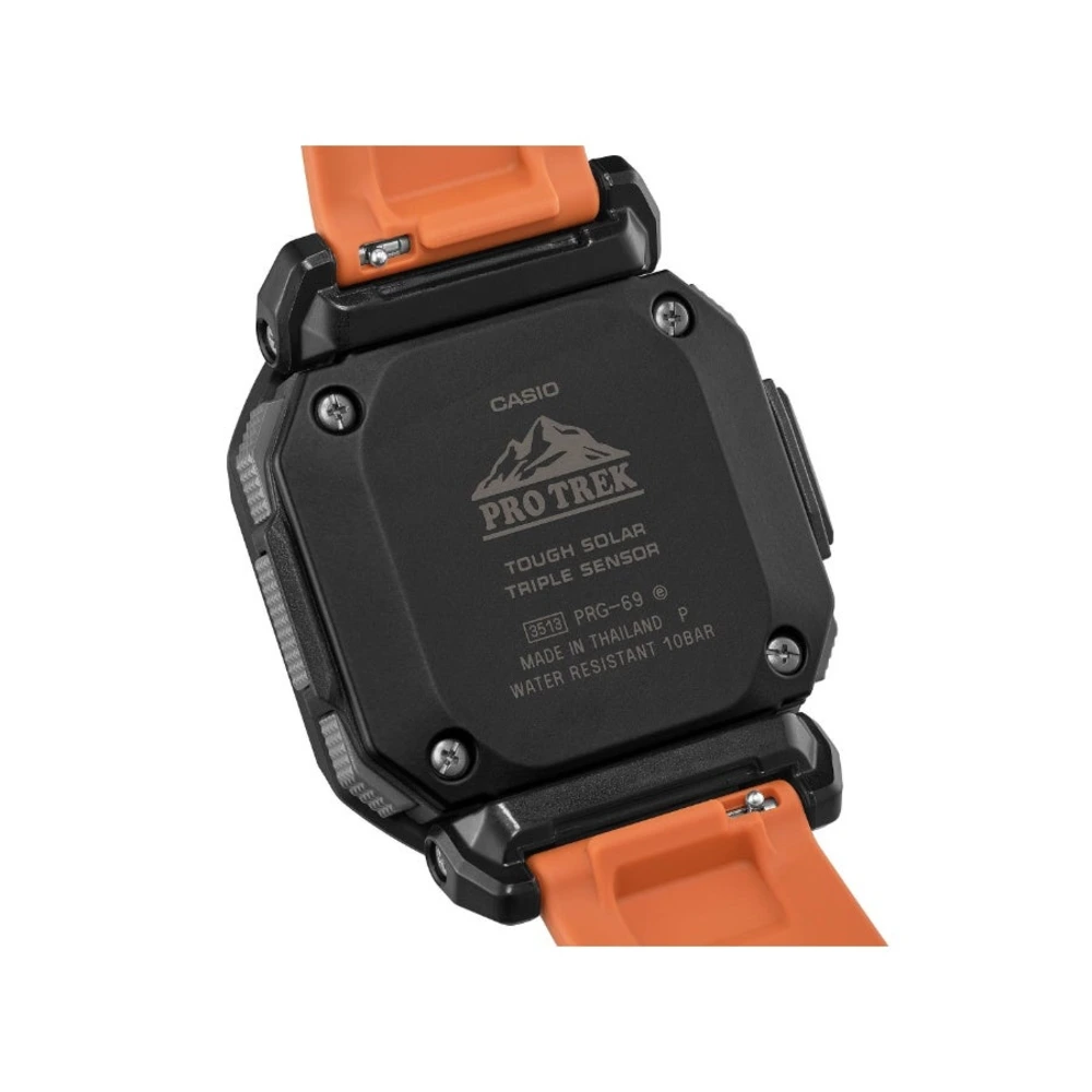 Casio Pro Trek PRG-69 Mens Digital Outdoor Watch, Solar Powered, World Time, 100M Water Resistant, Bio-Based Resin, Resin Band, Orange - PRG-69-4DR - Image 4