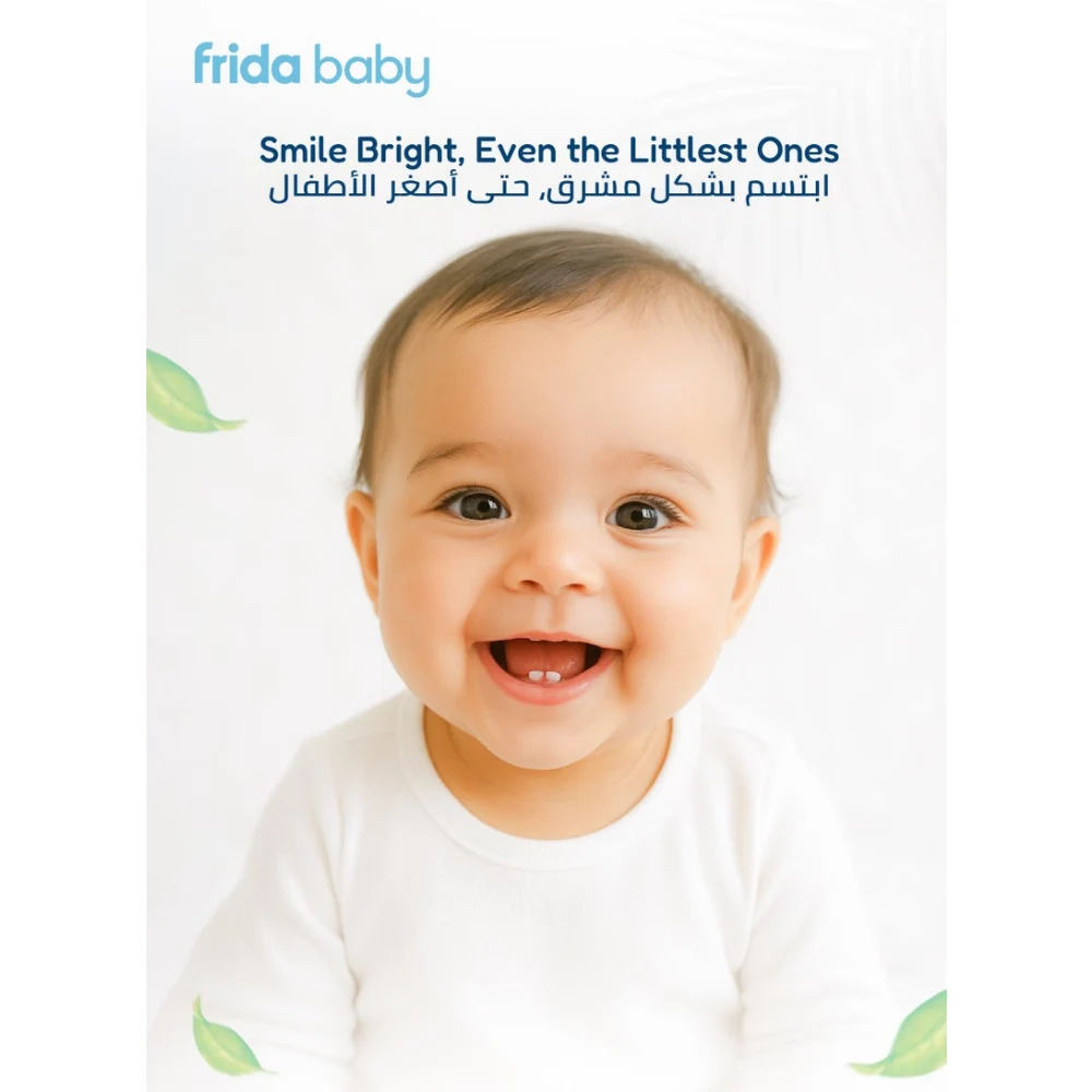 Frida Baby SmileFrida 2-Sided Finger Toothbrush, Triple-Angle Silicone Bristles, Baby Gum Massager, BPA-Free, 3 Months+, Yellow - 500000718 - Image 4